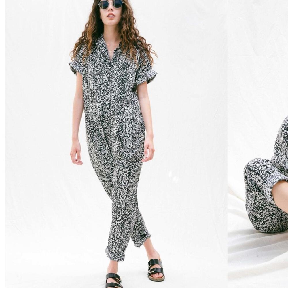 Pistola Black and White Printed Jumpsuit